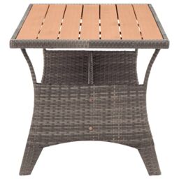 Berkfield Home Garden Table Grey 120x70x66 cm Poly Rattan - Size: 120 x 70 x 66 cm - thumbnail 4