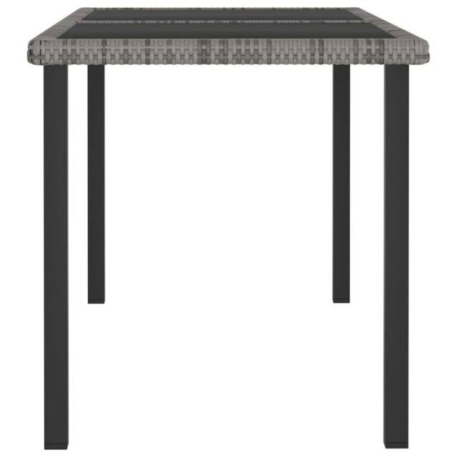 Berkfield Home Durable Garden Dining Table Grey 140x70x73 cm Poly Rattan - Size: 140 x 70 x 73 cm - image 1