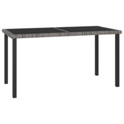 Berkfield Home Durable Garden Dining Table Grey 140x70x73 cm Poly Rattan - Size: 140 x 70 x 73 cm - thumbnail 2