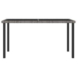 Berkfield Home Durable Garden Dining Table Grey 140x70x73 cm Poly Rattan - Size: 140 x 70 x 73 cm - thumbnail 3