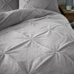 Smart Living Teddy Chiswick Pintuck Duvet Cover & Pillowcase Set in Grey - Size: Single - thumbnail 4