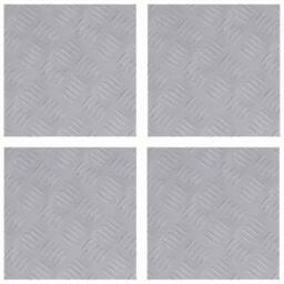Berkfield Home Aluminium Checker Plates 4 pcs Anti-Slip 30x30 cm in Silver - Size: Medium - thumbnail 2