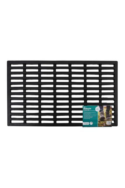 JVL Robusta Rubber Doormat 36x61cm in Black - Size: 40 cm x 60 cm - image 1