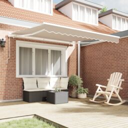 Berkfield Home Manual Retractable Awning Beige 350x250 cm - thumbnail 3