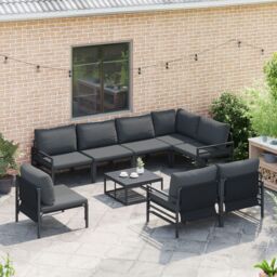 Berkfield Home Garden Sofa Set 8 pcs Anthracite Steel - thumbnail 3