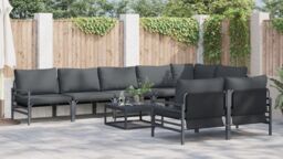 Berkfield Home Garden Sofa Set 8 pcs Anthracite Steel - thumbnail 4