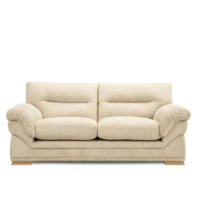 SOFASELECTION UK Amalfi 3 Seater Claude Sofa Modern Plush Fabric in Cream - Size: 3 Pack - image 1