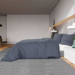 Berkfield Home Duvet Cover Set Anthracite 140x200 cm Light-weight Microfiber in Dark Grey - thumbnail 4
