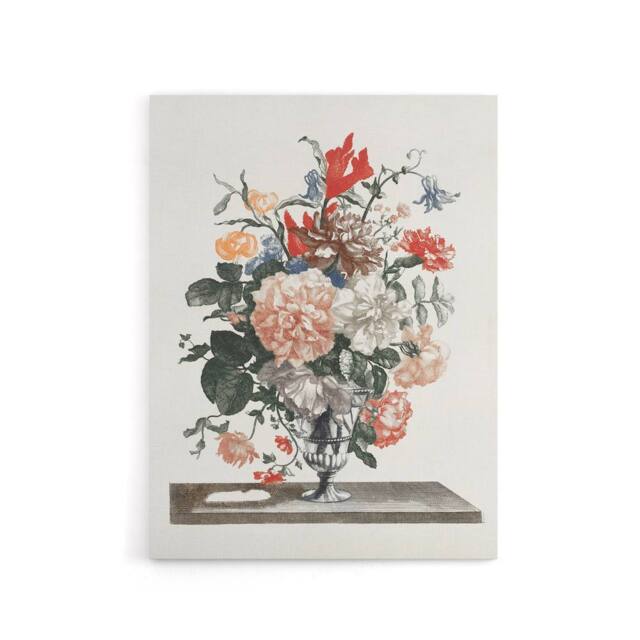 "Artery8 Flower Bouquet In A Glass Vase Johan Teyler Canvas Wall Art in White - Size: W18"" x H24""" - image 1