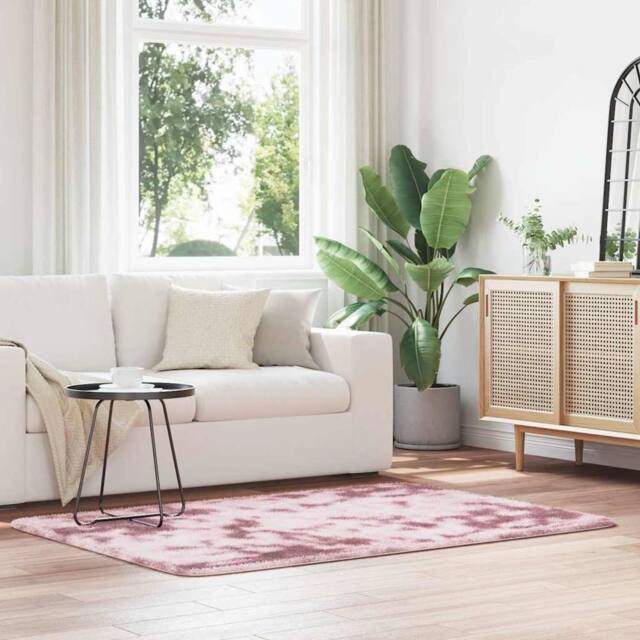 Berkfield Home Shaggy Rug High Pile NAVARRA Dusty Pink 120x170 cm Polyester - Size: Medium - image 1