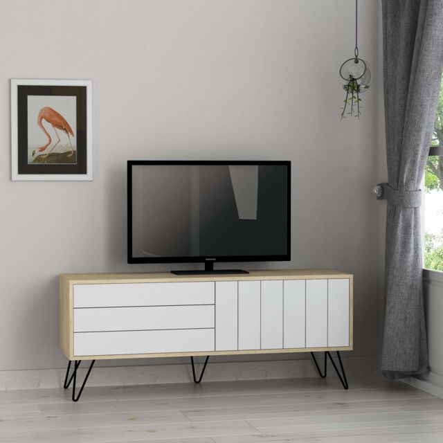 Decortie Picadilly' TV Unit Multimedia Centre with Storage 139cm in Natural - Size: 1 Pack - image 1