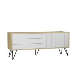 Decortie Picadilly' TV Unit Multimedia Centre with Storage 139cm in Natural - Size: 1 Pack - thumbnail 2
