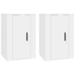 Berkfield Home Wall Mounted TV Cabinets 2 pcs White 40x34.5x60 cm - thumbnail 3