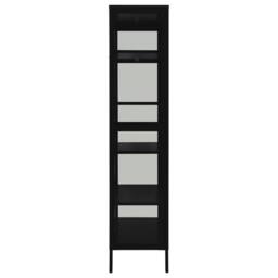 Berkfield Home Durable Display Cabinet Black 90x40x180 cm Steel & Tempered Glass - Size: 90 x 40 x 180 cm - thumbnail 4