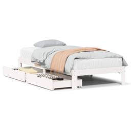 Berkfield Home Restful Bed Frame with Drawers without Mattress White 90x200 cm - thumbnail 3