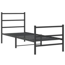 Berkfield Home Metal Bed Frame without Mattress with Footboard¬†Black 80x200cm in Black - Size: 80x200 cm - thumbnail 1