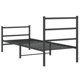 Berkfield Home Metal Bed Frame without Mattress with Footboard¬†Black 80x200cm in Black - Size: 80x200 cm - thumbnail 7