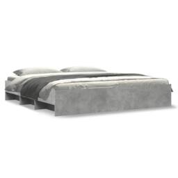 Berkfield Home Bed Frame without Mattress Concrete Grey 180x200cm Engineered Wood - Size: Super King - thumbnail 1