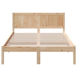 Berkfield Home Pine Wood Bed Frame Natural Pine Wood 140 x 190 cm Durable in Brown - thumbnail 6