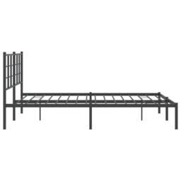 Berkfield Home Metal Bed Frame without Mattress with Headboard Black 150x200cm - Size: 150x200 cm - thumbnail 6