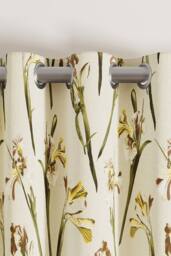 Ted Baker 'Wild Iris' Cotton Lined Curtains in Cream - Size: 168 cm width x 183 cm drop - thumbnail 2
