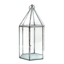 Ivyline Glasshouse Terrarium Galvanised, H36cm x W18cm- Perfect for gifting in Silver - thumbnail 4