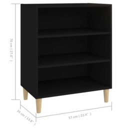 Berkfield Home Sideboard Black 57x35x70 cm Engineered Wood - Size: 57 x 35 x 70 cm - thumbnail 6