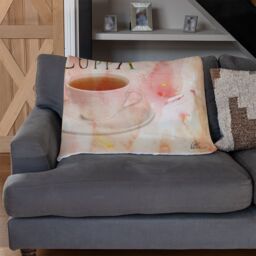 Benjamin Tate Design Lets Have A Cuppa Blanket in Natural - Size: 120 cm x 150 cm - thumbnail 2