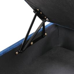 Wyld and Coco Navy Velvet Tufted Storage Ottoman Gold Legs in Blue - thumbnail 8