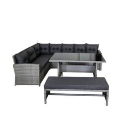 Home Detail Montego Corner Rattan Garden Dining Set in Mid Grey - thumbnail 2