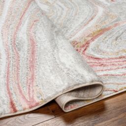 Livabliss San Francisco-Modern Pink Grey Yellow Blue Green Graphic Living Dining Rug in Coral - Size: 120 cm x 170 cm - thumbnail 4