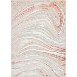 Livabliss San Francisco-Modern Pink Grey Yellow Blue Green Graphic Living Dining Rug in Coral - Size: 120 cm x 170 cm - thumbnail 2