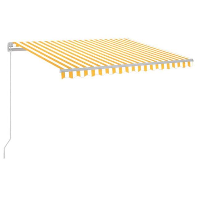Berkfield Home Manual Retractable Awning with LED 300x250 cm Yellow & White - image 1