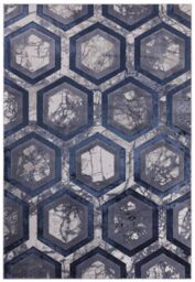 The Rug Shop UK Modern Abstract Area Polyester Polypropylene Easy to clean Rug in Dark Blue - Size: 200 cm x 290 cm - thumbnail 6