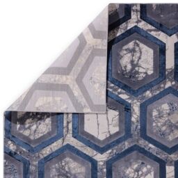 The Rug Shop UK Modern Abstract Area Polyester Polypropylene Easy to clean Rug in Dark Blue - Size: 200 cm x 290 cm - thumbnail 5