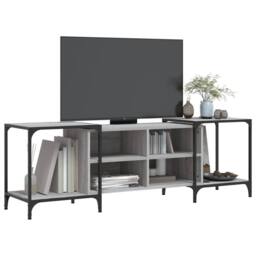 Berkfield Home TV Cabinet Grey Sonoma 153x37x50 cm Engineered Wood - Size: 153 x 37 x 50 cm - thumbnail 3