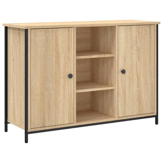 Berkfield Home Sideboard Sonoma Oak 100x35x70 cm Engineered Wood in Light Brown - Size: 100 x 35 x 70 cm - image 1