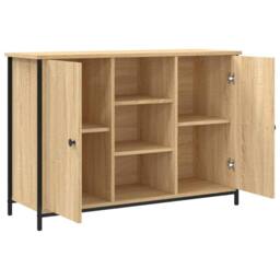 Berkfield Home Sideboard Sonoma Oak 100x35x70 cm Engineered Wood in Light Brown - Size: 100 x 35 x 70 cm - thumbnail 5
