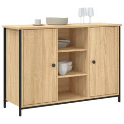 Berkfield Home Sideboard Sonoma Oak 100x35x70 cm Engineered Wood in Light Brown - Size: 100 x 35 x 70 cm - thumbnail 3