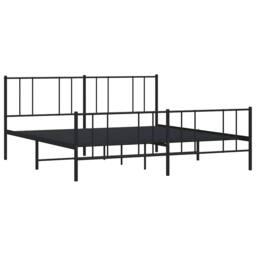 Berkfield Home Metal Bed Frame with Headboard & Footboard Black 120x190 cm Sma… - Size: Super King - thumbnail 3