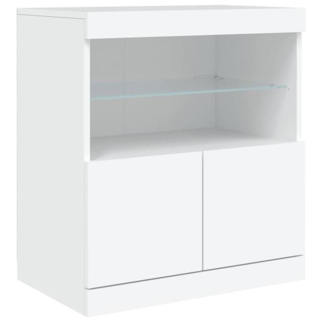 Berkfield Home Sideboard with LED Lights White 60x37x67 cm - Size: 60 x 37 x 67 cm - image 1