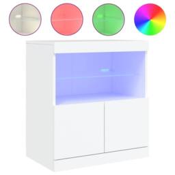 Berkfield Home Sideboard with LED Lights White 60x37x67 cm - Size: 60 x 37 x 67 cm - thumbnail 3