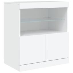 Berkfield Home Sideboard with LED Lights White 60x37x67 cm - Size: 60 x 37 x 67 cm - thumbnail 1