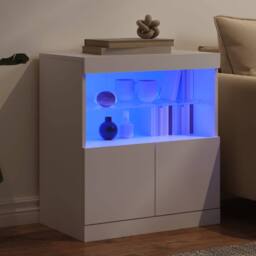Berkfield Home Sideboard with LED Lights White 60x37x67 cm - Size: 60 x 37 x 67 cm - thumbnail 4