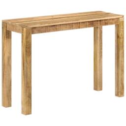 Berkfield Home Beautiful Console Table 110x35x76 cm Rough Mango Wood in Brown - Size: 110 x 35 x 76 cm - thumbnail 9