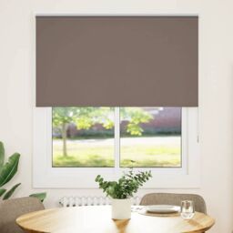Berkfield Home Roller Blind Blackout Coffee 125x130 cm Fabric Width 121.6 cm Polyester in Brown