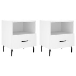Berkfield Home Bedside Cabinets 2 pcs White 40x35x47.5 cm Engineered Wood - thumbnail 2