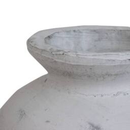 Wyld Haus Terra Large Antique White Textured Ceramic Vase 30cm in Stone - thumbnail 4