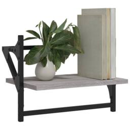 Berkfield Home Wall Shelves with Bars 2 pcs Grey Sonoma 40x25x30 cm - Size: 40 x 25 x 30 cm - thumbnail 3