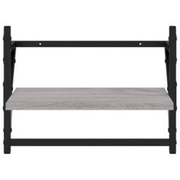 Berkfield Home Wall Shelves with Bars 2 pcs Grey Sonoma 40x25x30 cm - Size: 40 x 25 x 30 cm - thumbnail 5